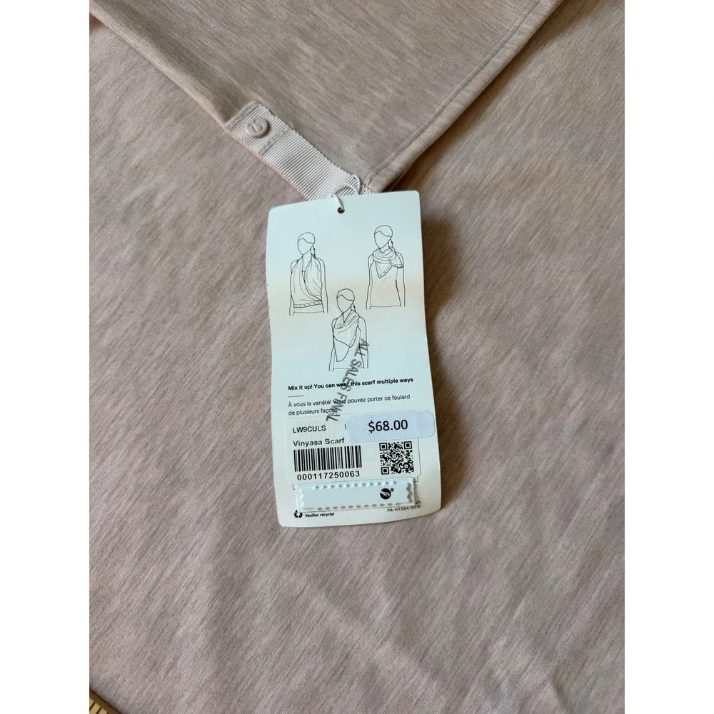 Lululemon Vinyasa Scarf NEW Snap Infinity Wrap Heathered Pink OS